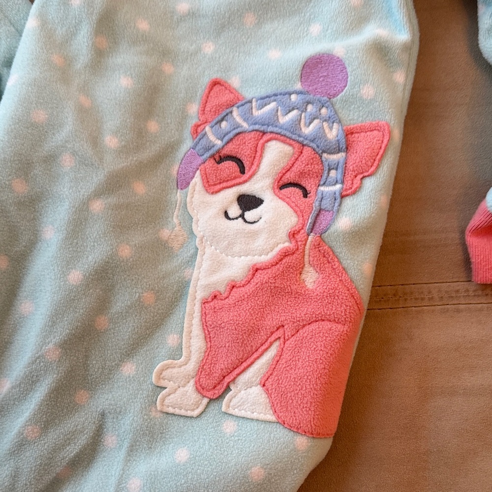 Girls One Piece footie Pajama with Fox Design Carters 3T - Picture 4 of 4